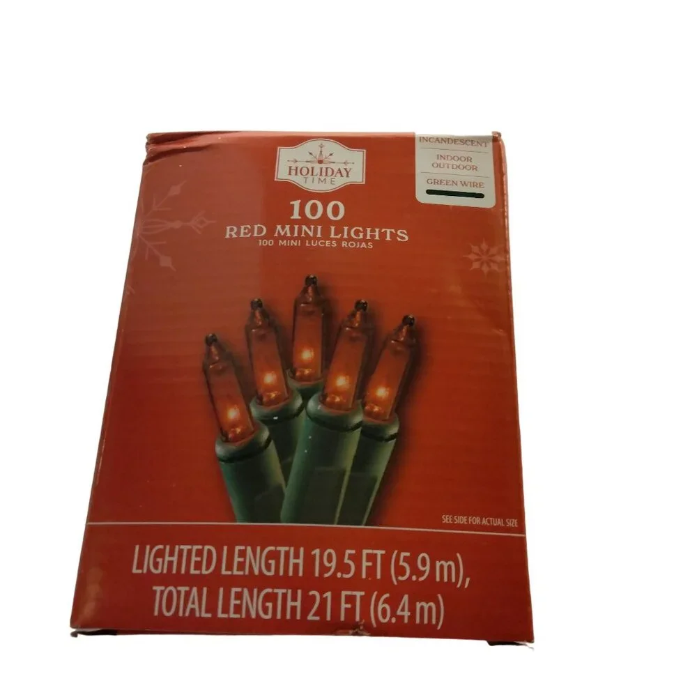 Holiday Time 100 Traditional Red Mini String Lights Patio Wedding Christmas